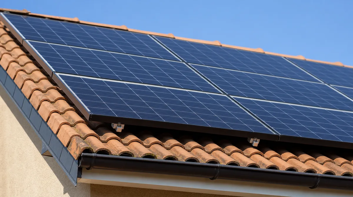 Toiture en tuiles d’une maison de Lamothe-Capdeville couverte de panneaux solaires